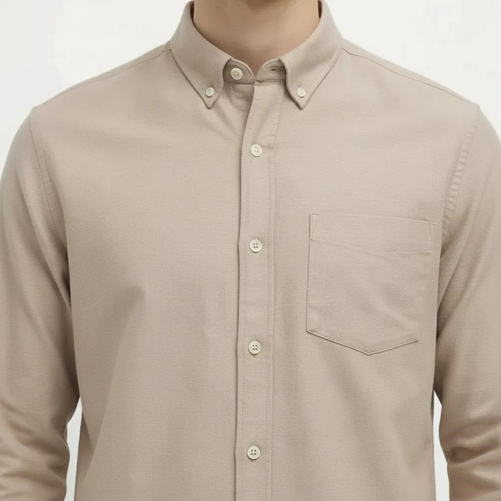 Men Natural Solid Casual Shirt
