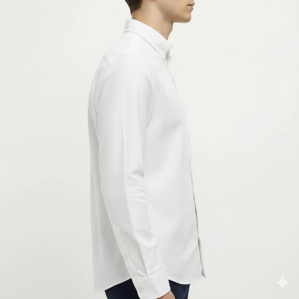 Men White Casual Shirt