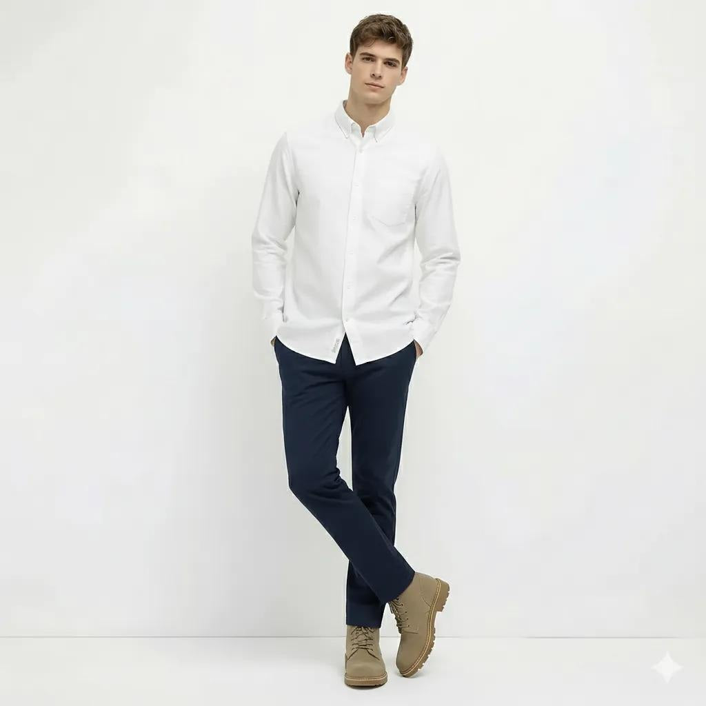Men White Casual Shirt
