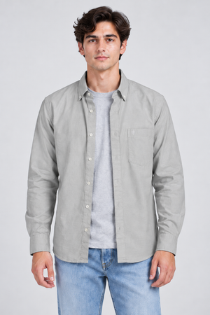 Men’s Regular Fit Oxford Shirt – Fern Green Full Sleeve Button-Down Casual Shirt