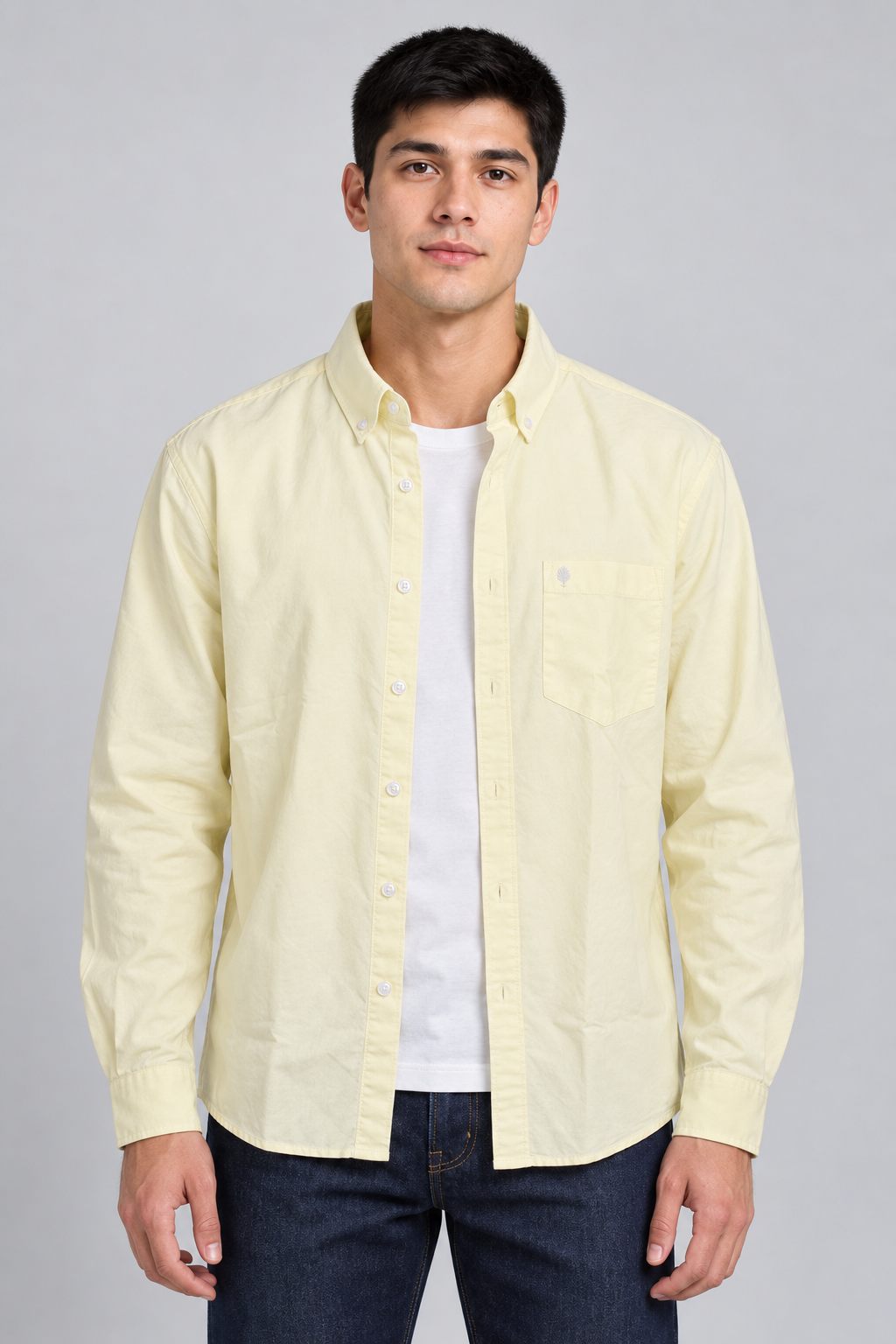 Men’s Lemon Oxford Core Full Sleeve Shirt – Regular Fit