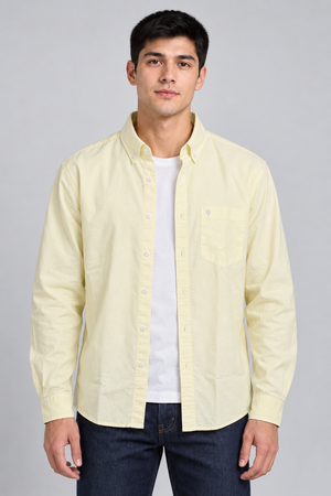 Men’s Lemon Oxford Core Full Sleeve Shirt – Regular Fit