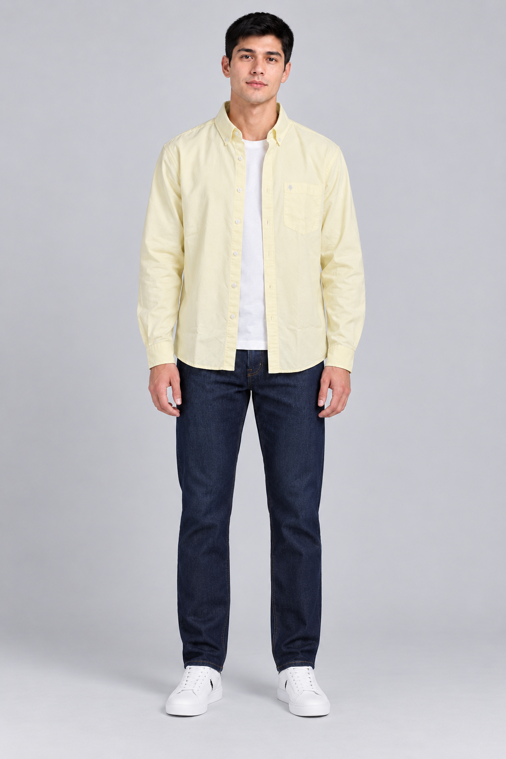 Men’s Lemon Oxford Core Full Sleeve Shirt – Regular Fit