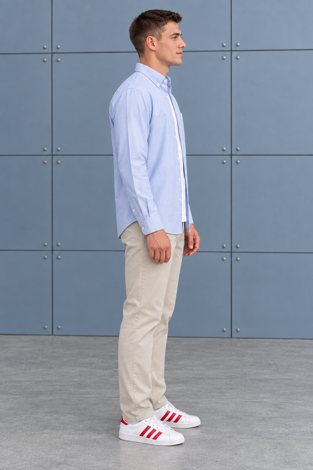 Men’s Sky Oxford Shirt – Regular Fit Full Sleeve Button-Down Casual Shirt