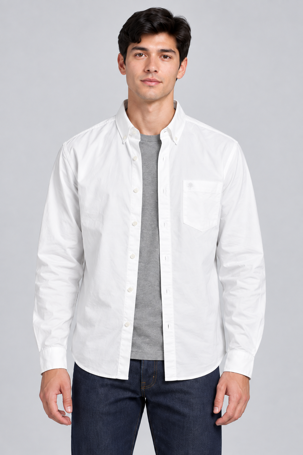 Men’s White Oxford Core Full Sleeve Shirt – Regular Fit