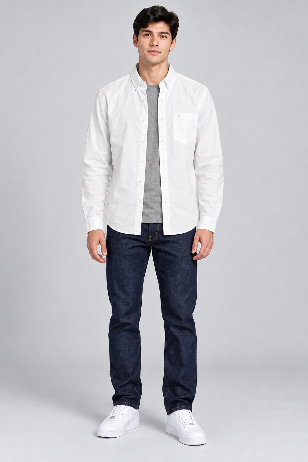 Men’s White Oxford Core Full Sleeve Shirt – Regular Fit