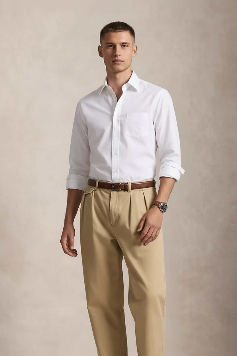 Men White Casual Shirt
