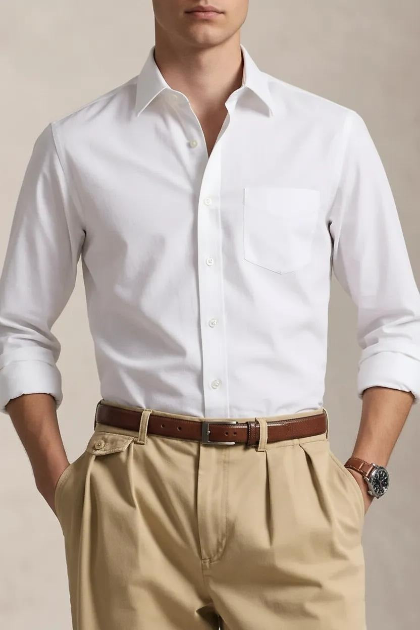 Men White Casual Shirt