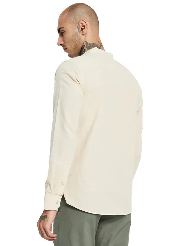 Mettle Mandarin Collar Cotton Casual Shirt