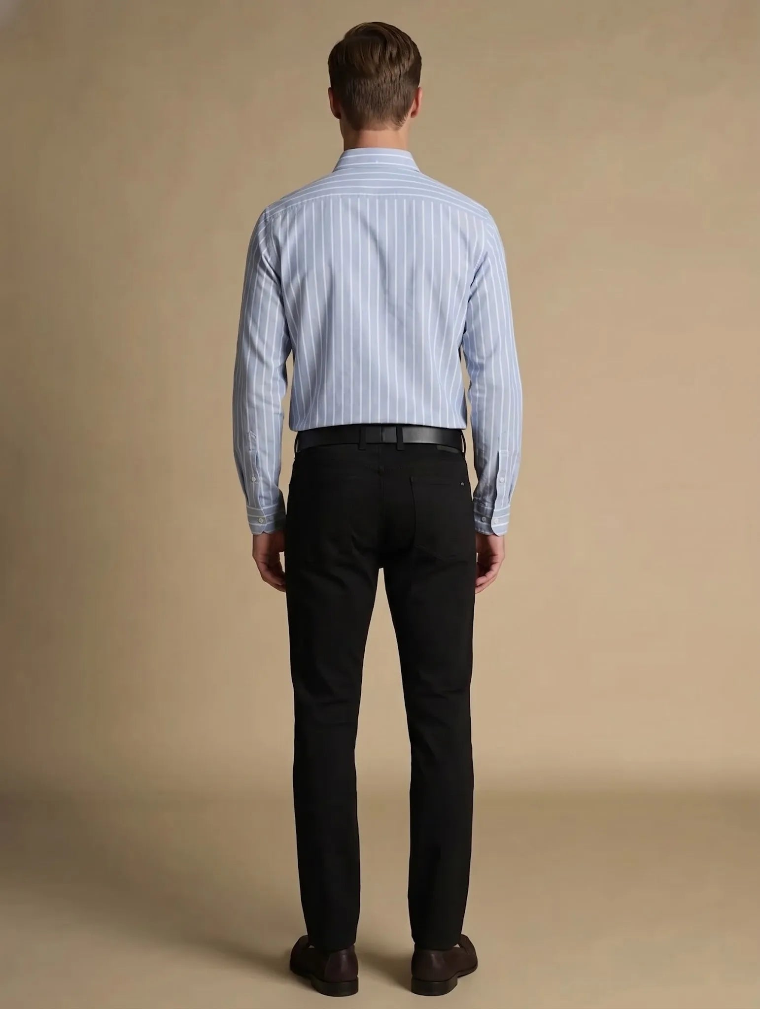 Men Sky Blue Striped Casual Shirt