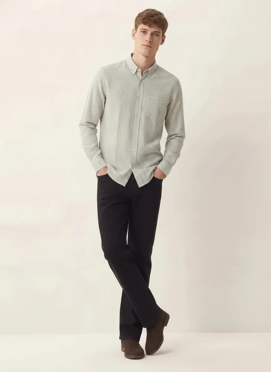 Men Fern Striped Casual Shirt