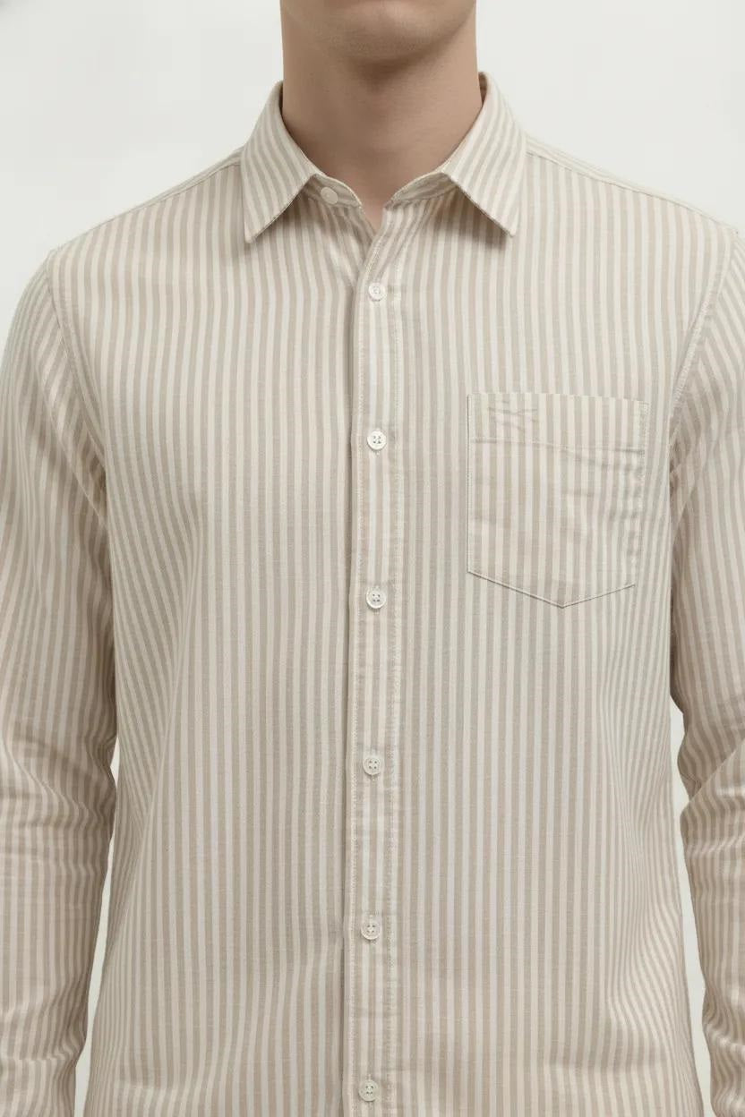 Men Natural Striped Casual Shirt