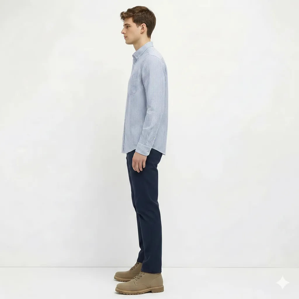 Men Sky Striped Casual Shirt