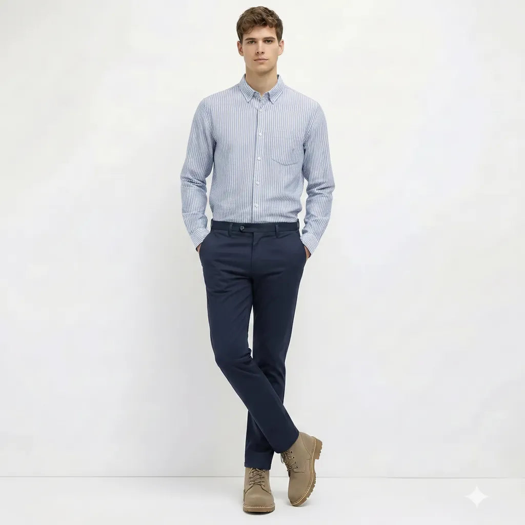 Men Sky Striped Casual Shirt