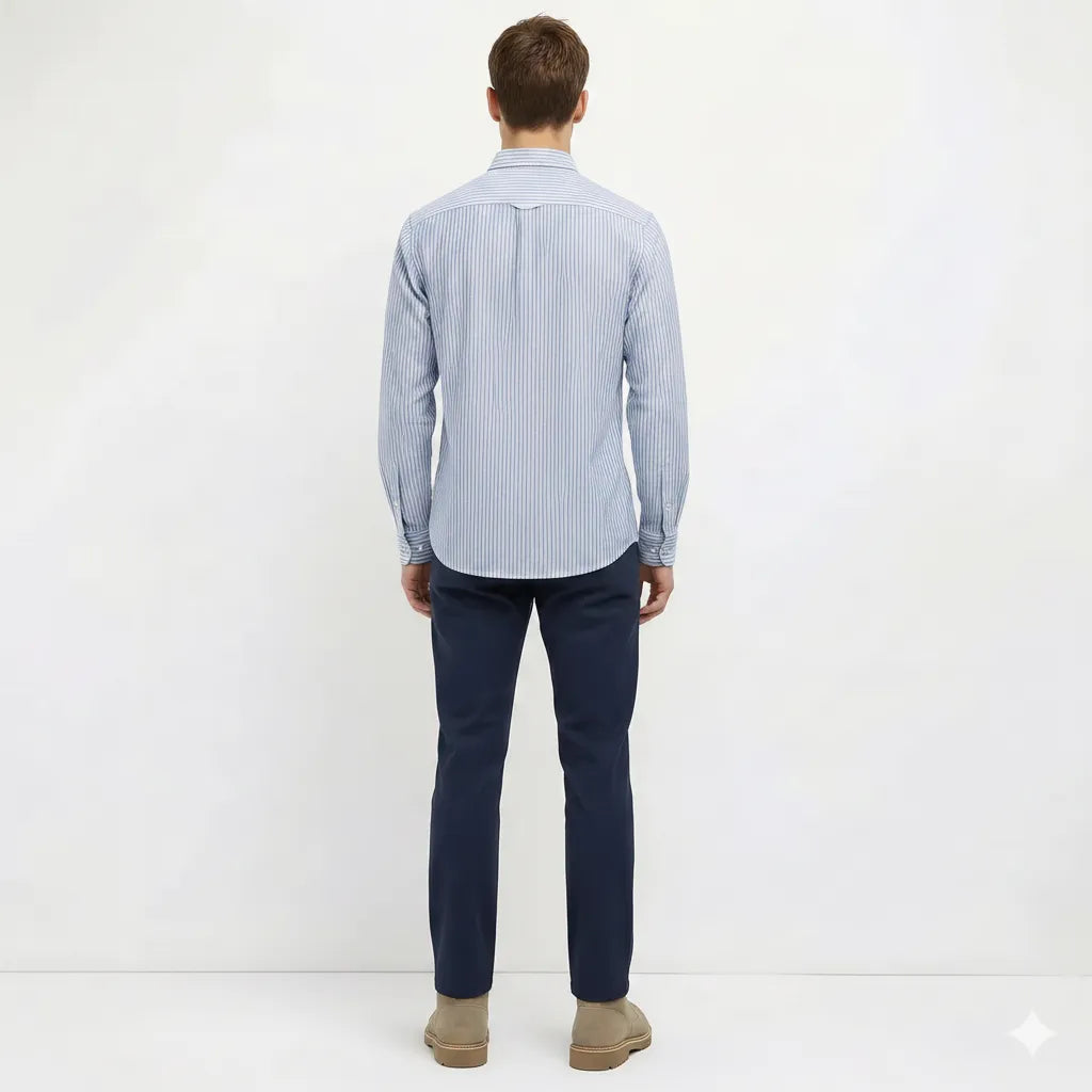 Men Sky Striped Casual Shirt