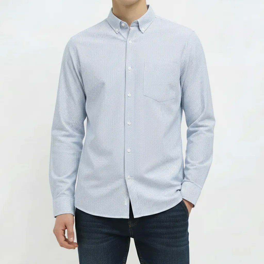 Men Sky Striped Casual Shirt