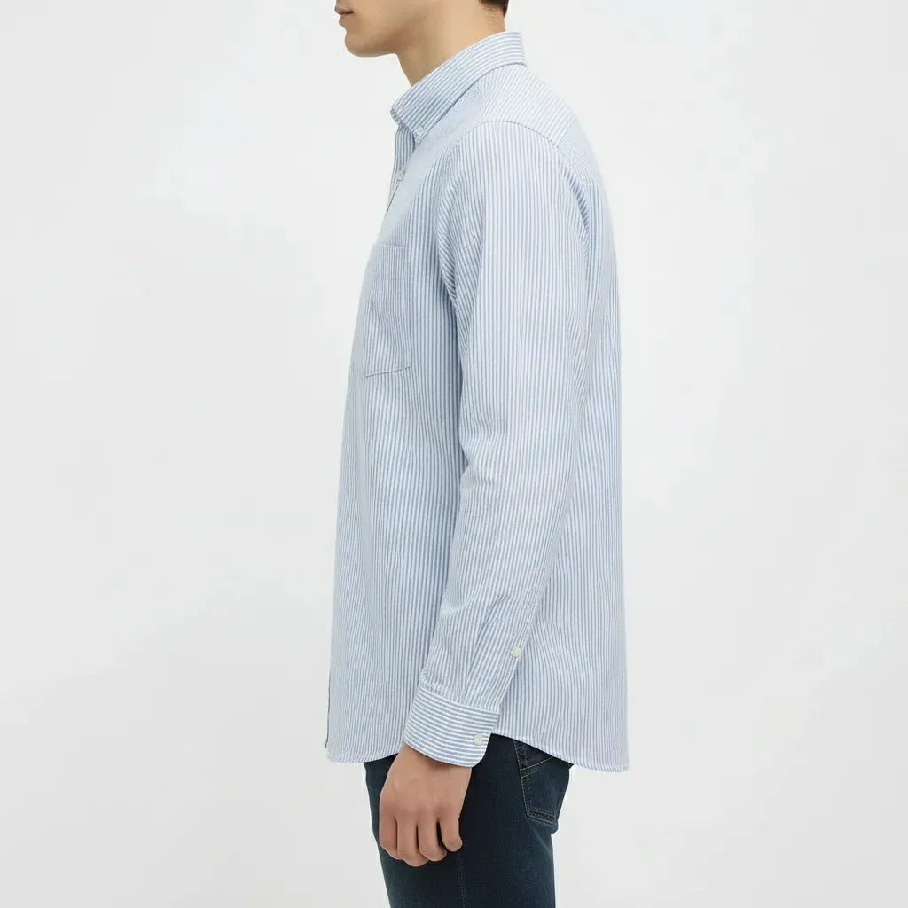 Men Sky Striped Casual Shirt