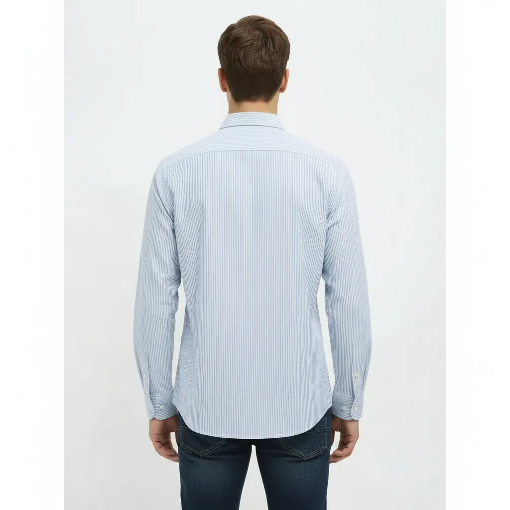 Men Sky Striped Casual Shirt