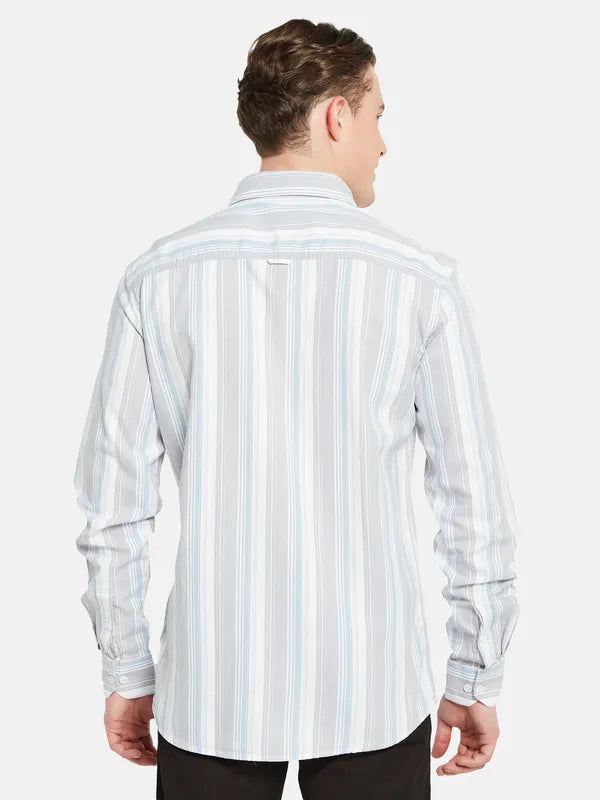 Mettle Vertical Striped Cotton Casual Shirt