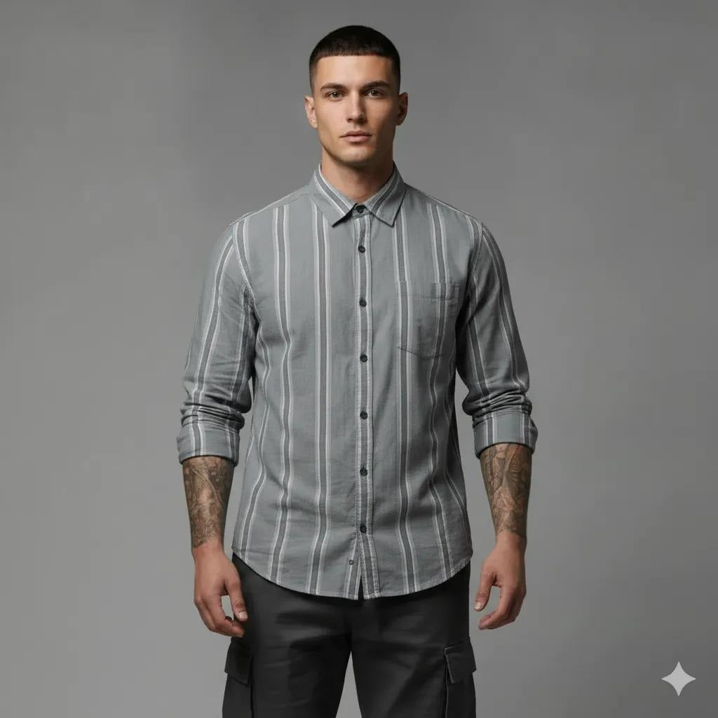 Men Fern Striped Casual Shirt