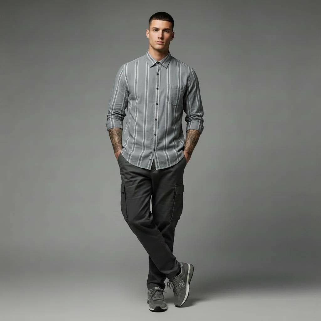 Men Fern Striped Casual Shirt
