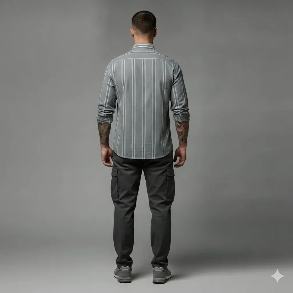 Men Fern Striped Casual Shirt