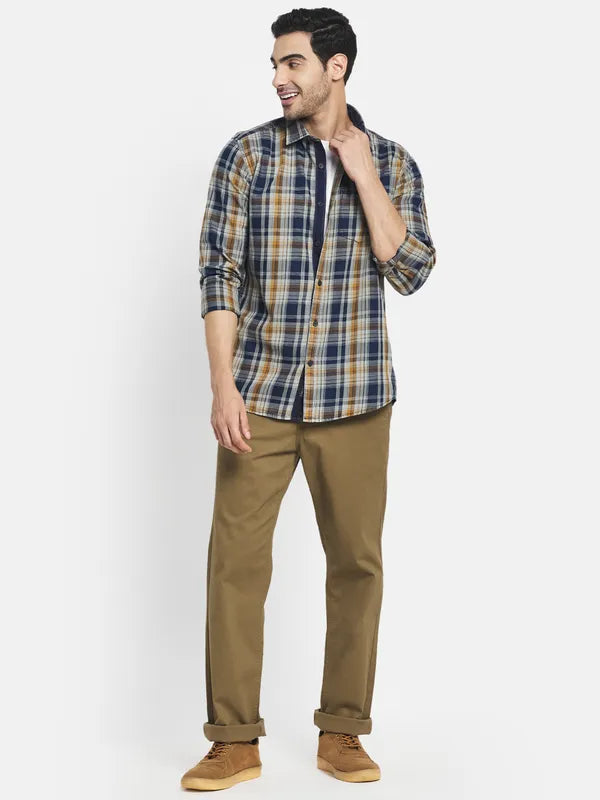 Men Yellow Tartan Checks Checked Casual Shirt