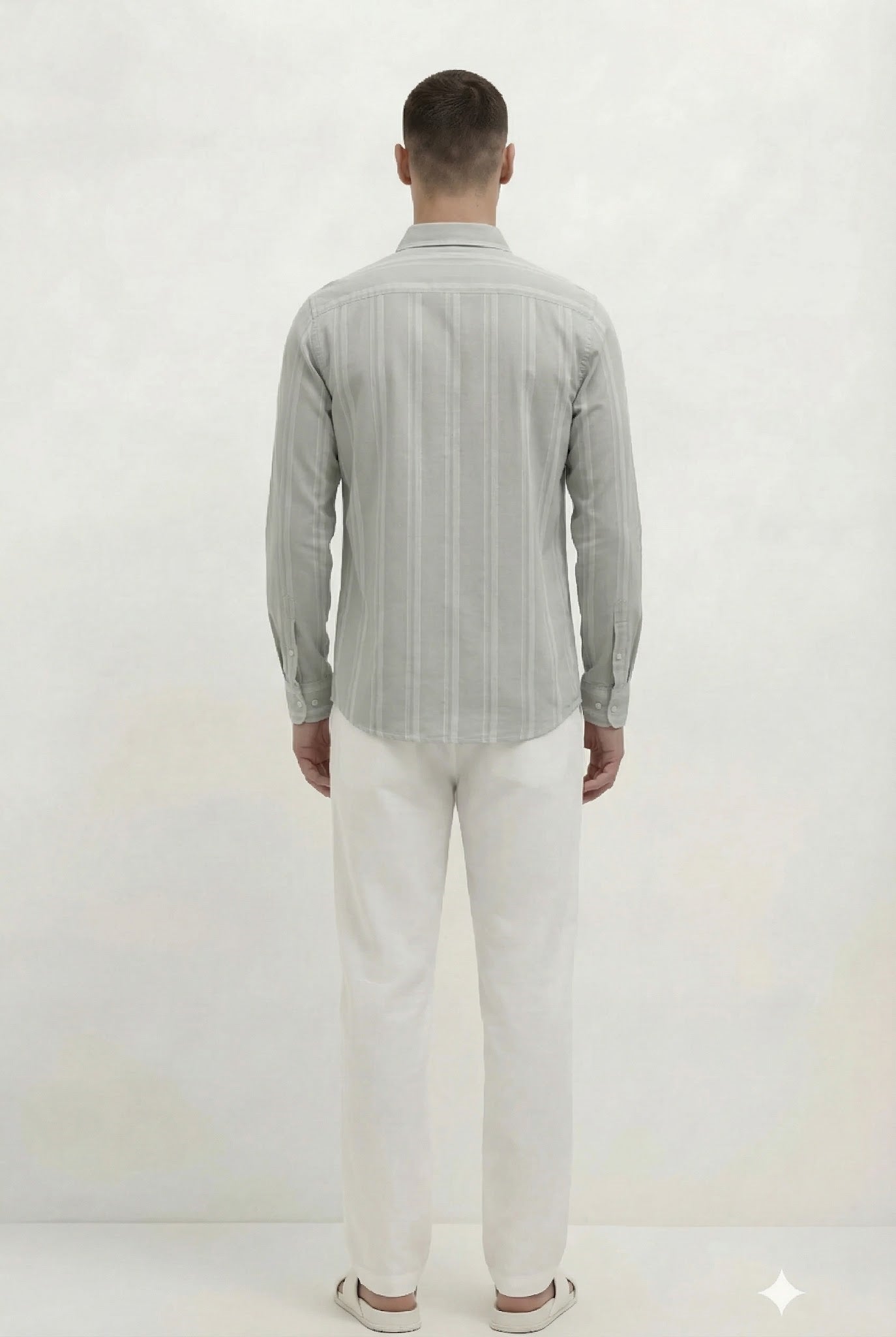 Men Sage Striped Casual Shirt