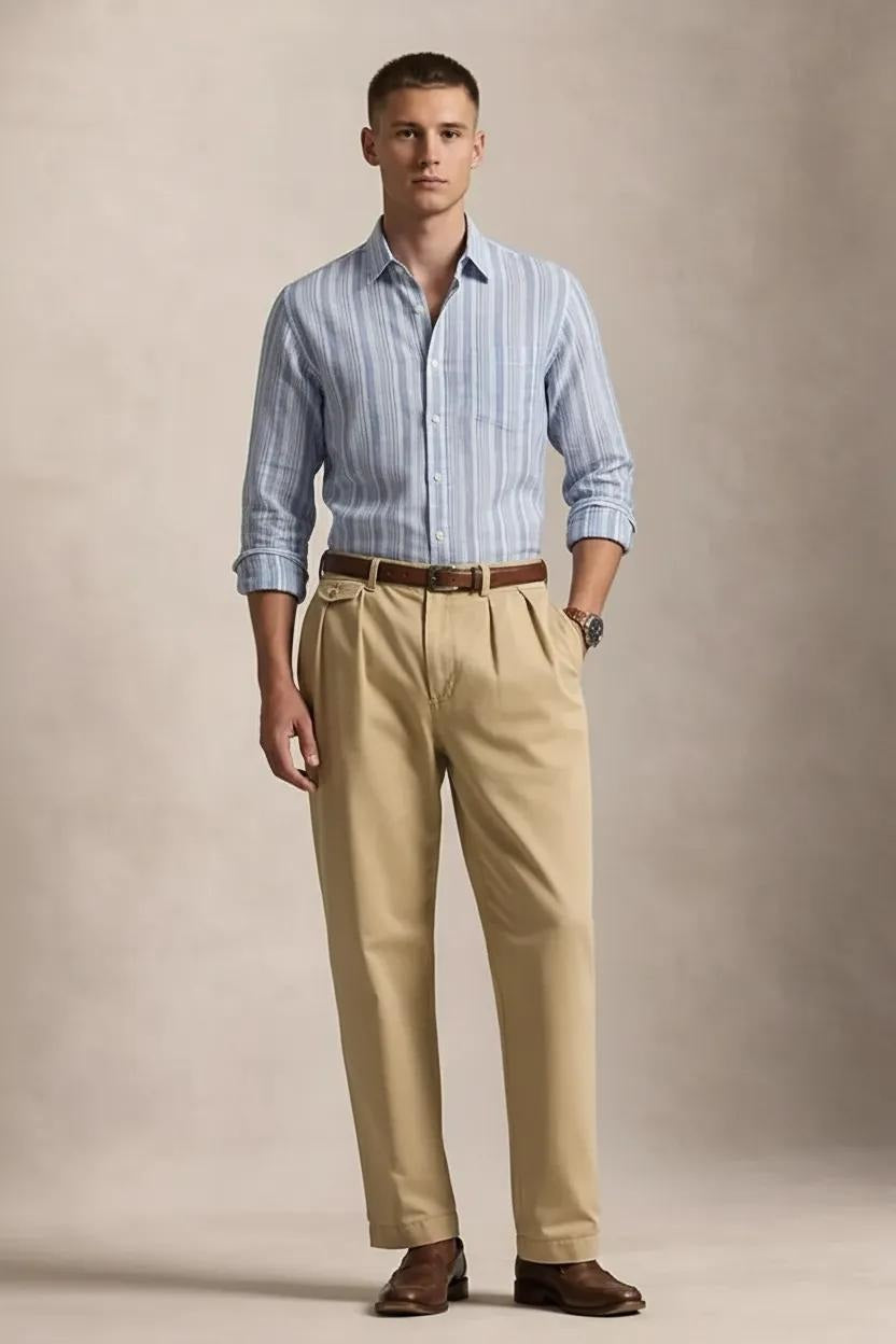 Men Sky Striped Casual Shirt
