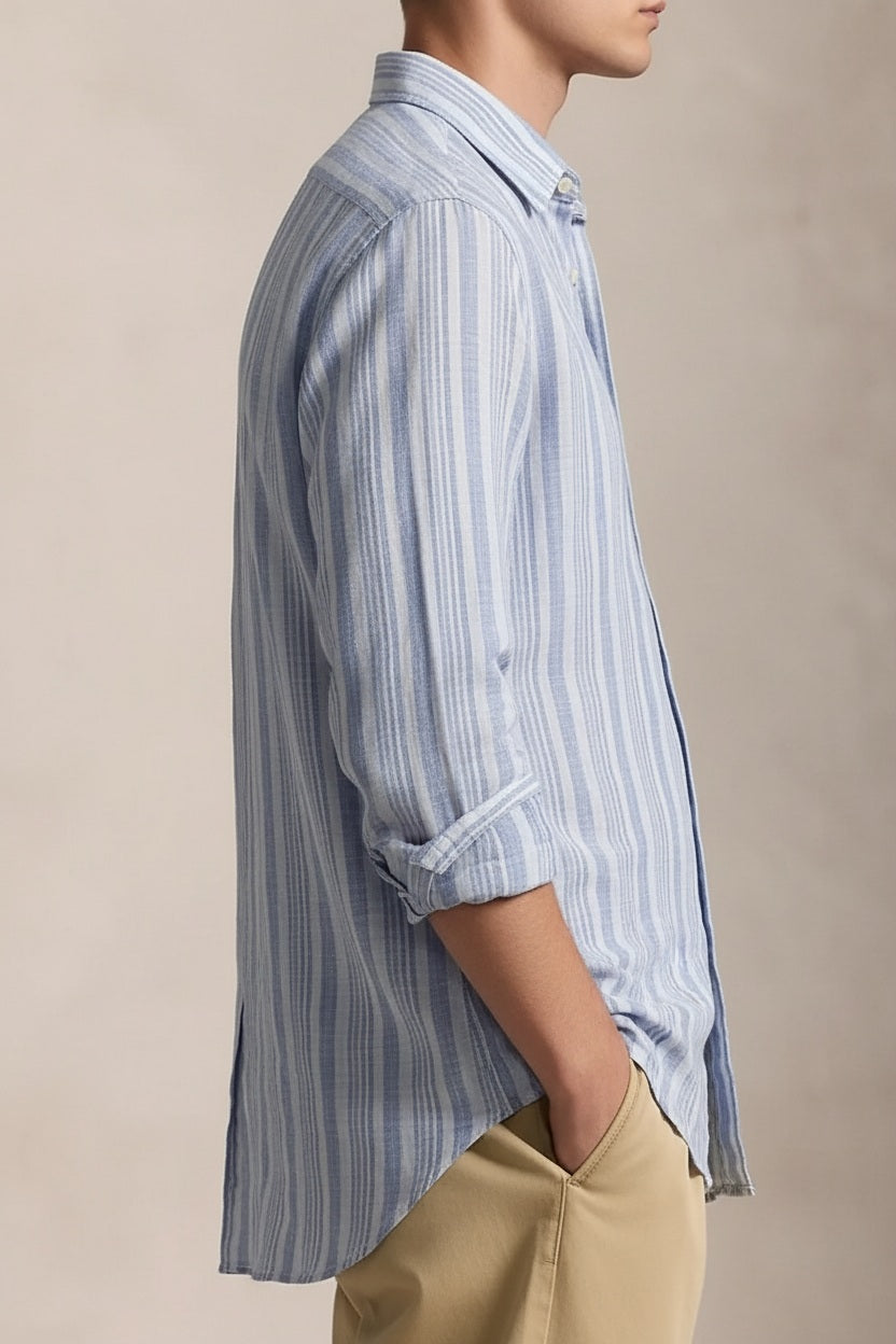 Men Sky Striped Casual Shirt