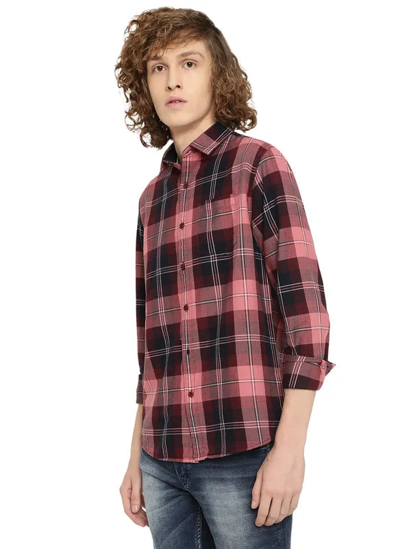 Mettle Men Tartan Checks Cotton Casual Shirt