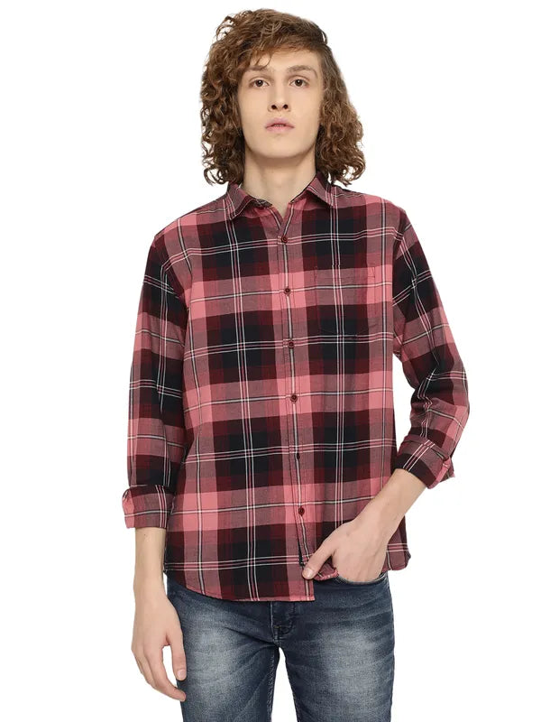 Mettle Men Tartan Checks Cotton Casual Shirt