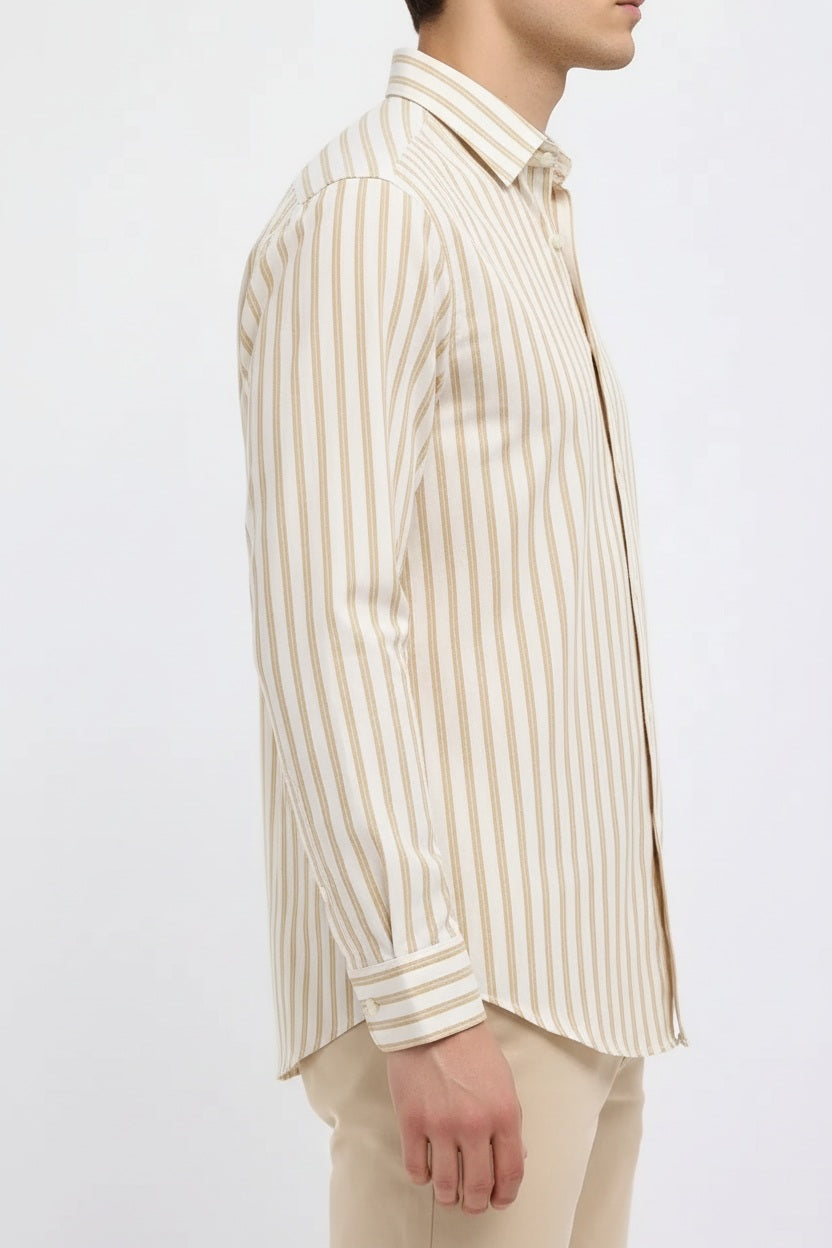 Men Natural Striped Casual Shirt