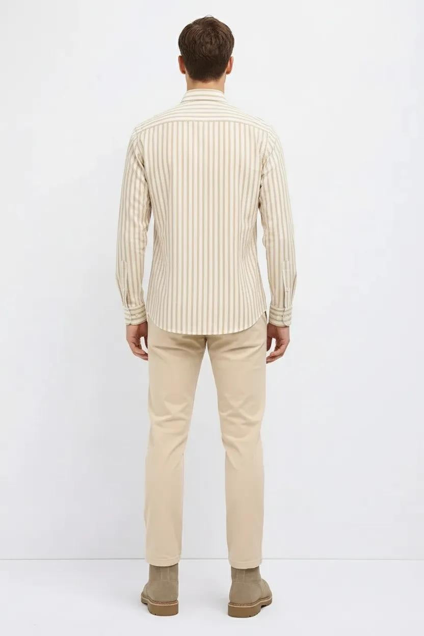 Men Natural Striped Casual Shirt