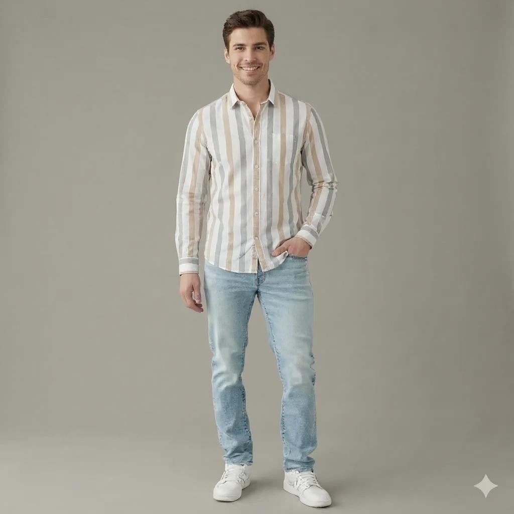 Men Natural Colourblocked Casual Shirt