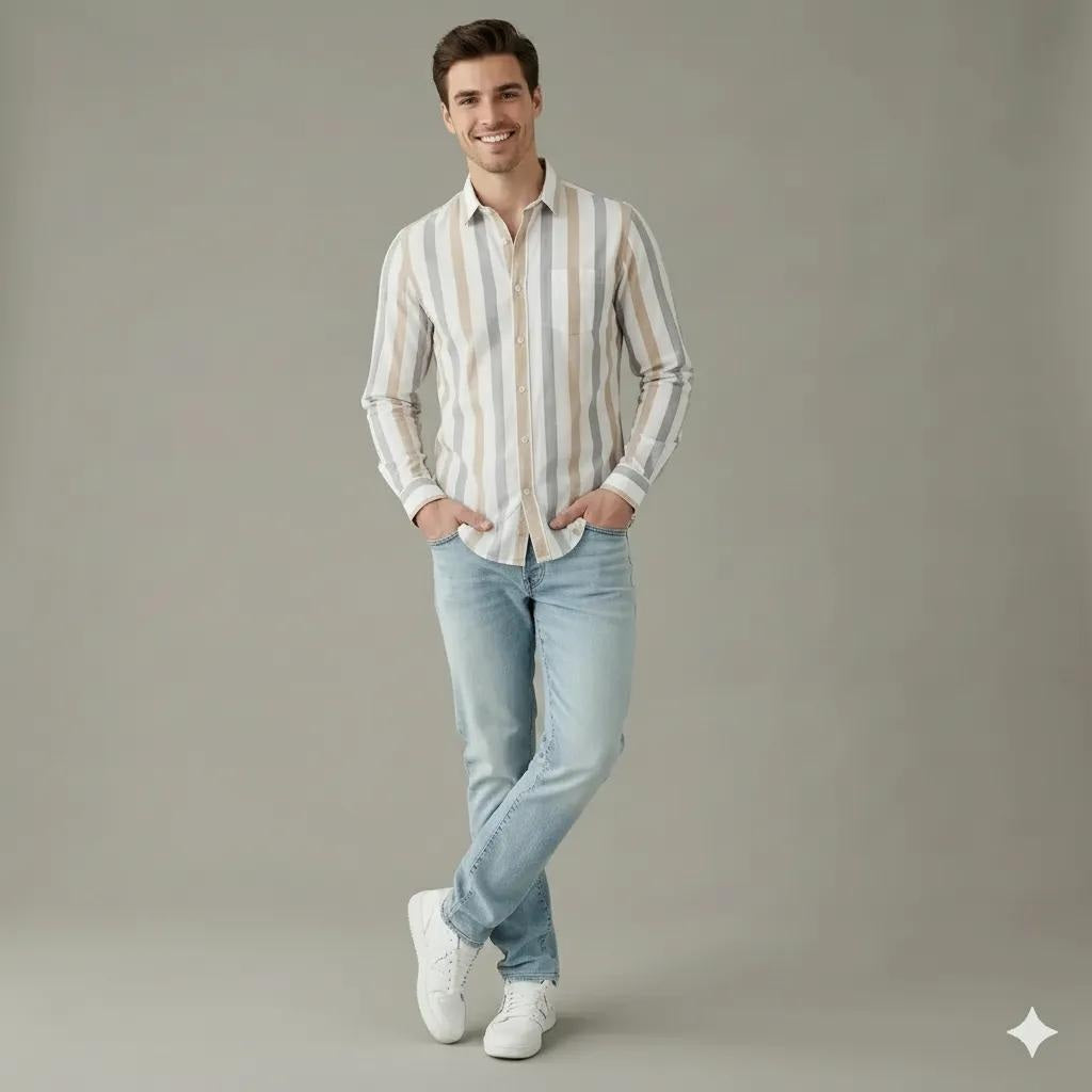 Men Natural Colourblocked Casual Shirt