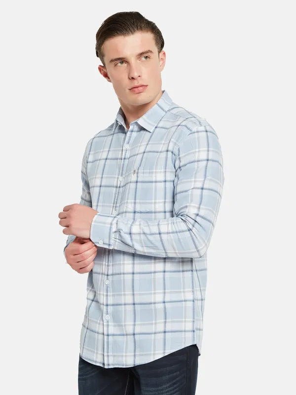 Mettle Tartan Checked Cotton Casual Shirt