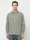 Mettle Men Grey Tartan Checks Checked Casual Shirt