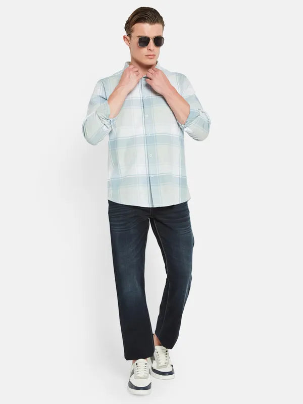 Mettle Tartan Checked Spread Collar Cotton Casual Shirt