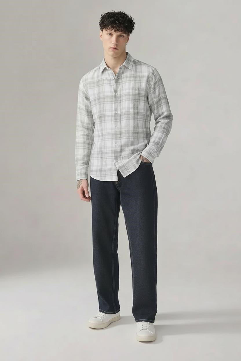 Men Fern Checked Casual Shirt