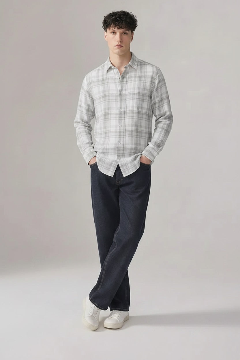 Men Fern Checked Casual Shirt