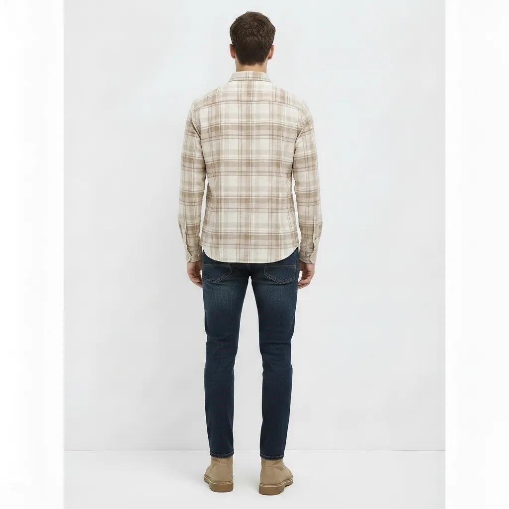 Men Natural Checked Casual Shirt