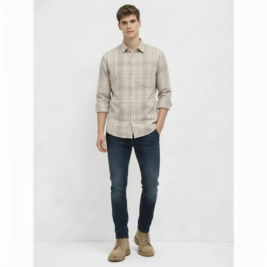 Men Fern Checked Casual Shirt