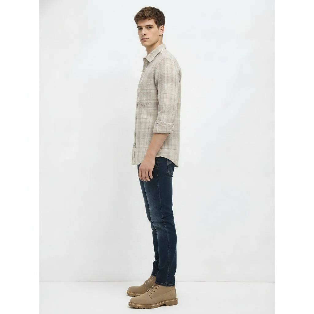 Men Fern Checked Casual Shirt