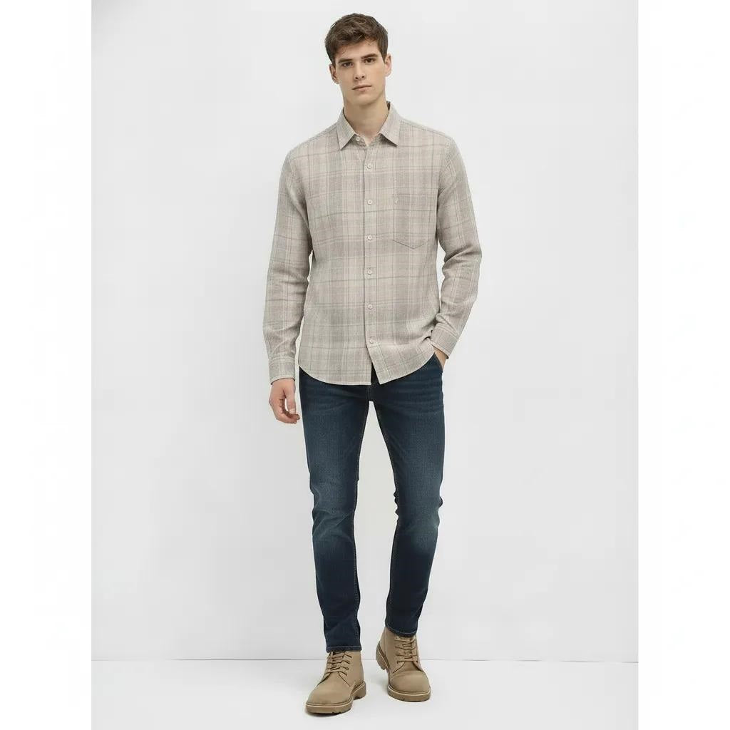 Men Fern Checked Casual Shirt