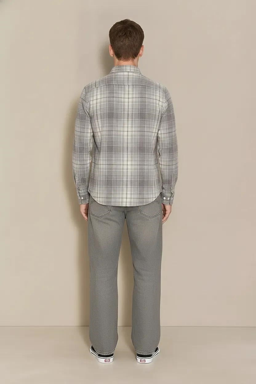 Men Sky Checked Casual Shirt