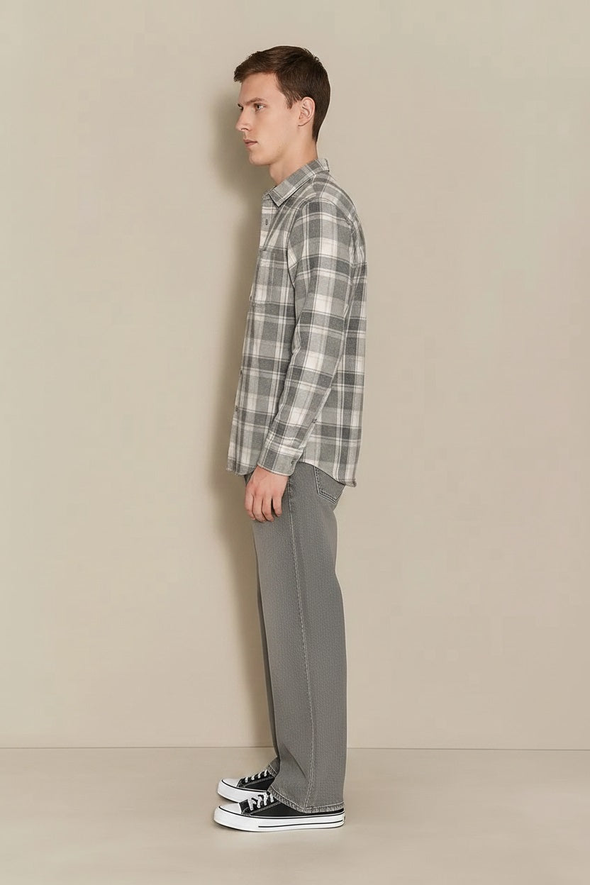 Men Light Olive Tartan Checks Checked Casual Shirt