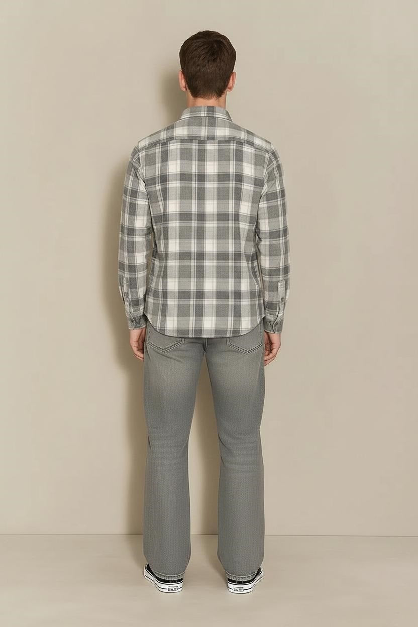 Men Light Olive Tartan Checks Checked Casual Shirt