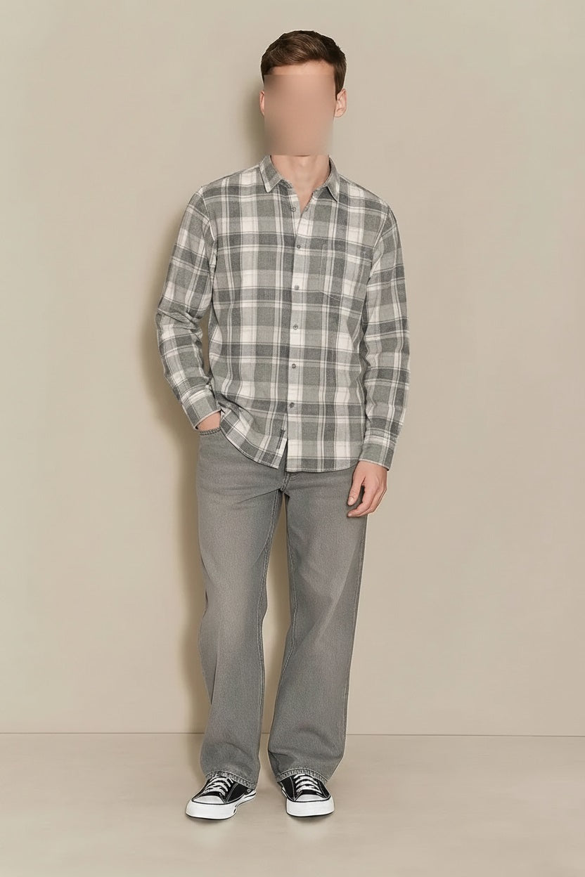 Men Light Olive Tartan Checks Checked Casual Shirt
