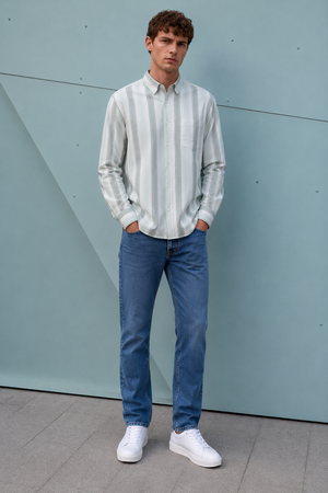 Men’s Fern Oxford Full Sleeve Shirt – Regular Fit